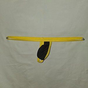 Arroyman Yellow and Black Nylon Fine Mesh Rib Bulge Thong - Medium
